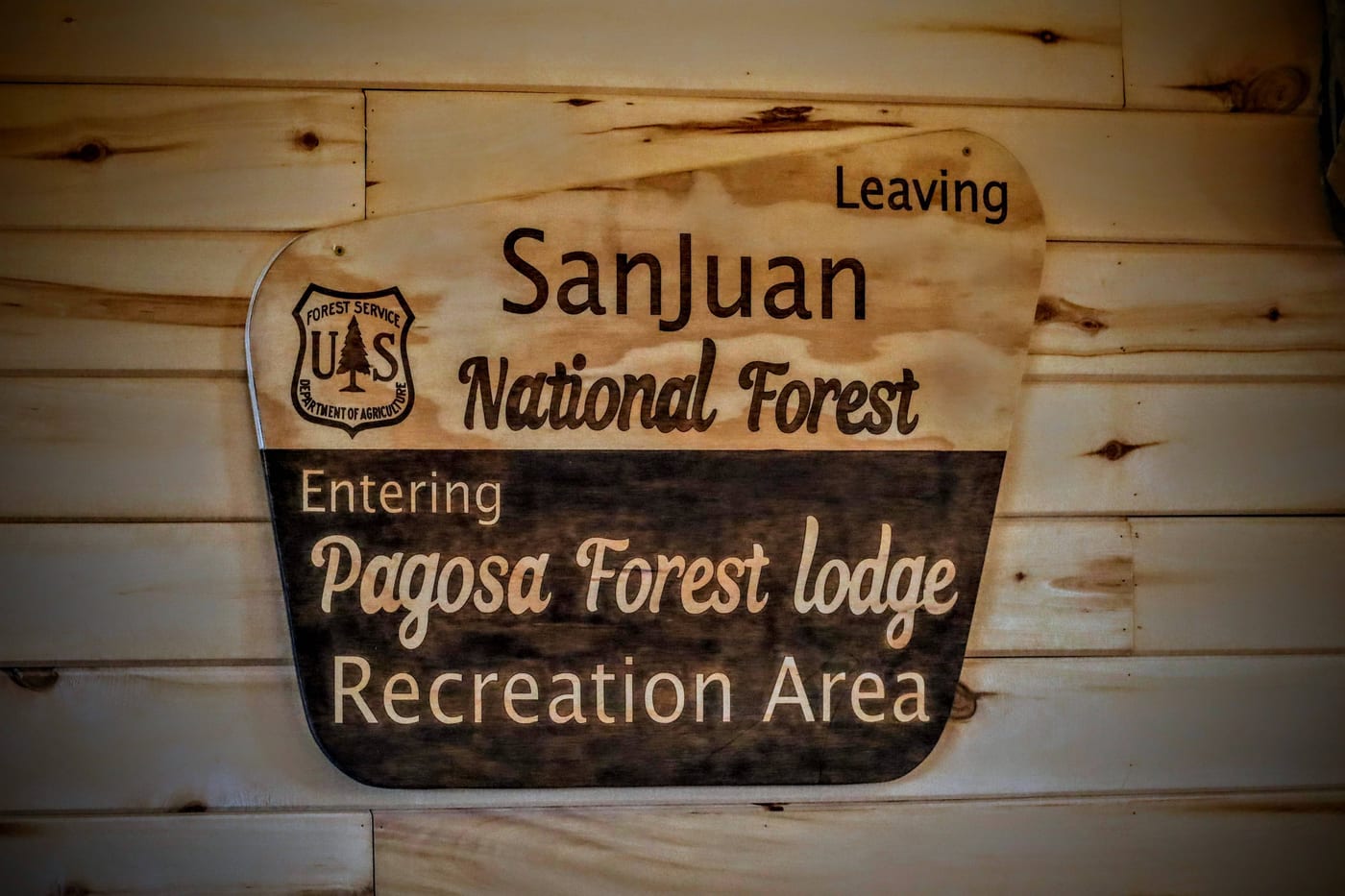 Wood-burned Forest sign